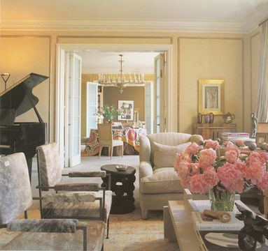 Living room with view down enfilade