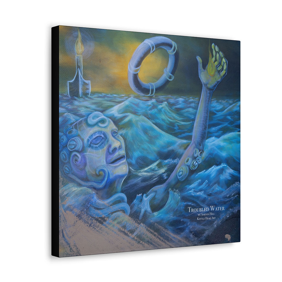 Thumbnail: Troubled Water - S.O.S - Canvas Print