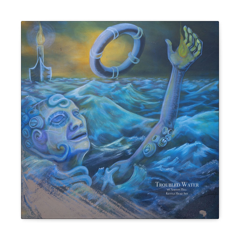 Thumbnail: Troubled Water - S.O.S - Canvas Print