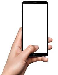 an LG smartphone being held