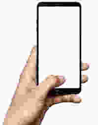 an LG smartphone being held
