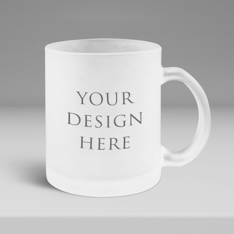 custom frosted glass mug