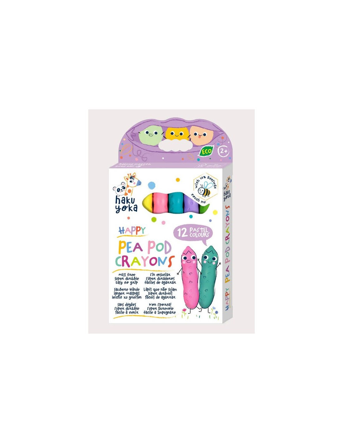 HAKU YOKA - Happy Pea Pod Crayons (12 pastel colours)