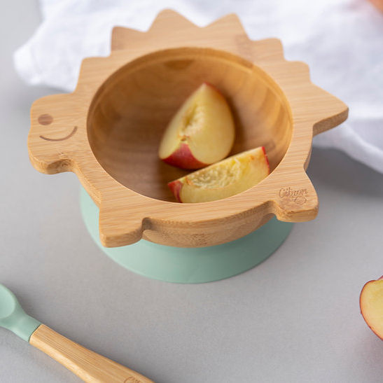 Thumbnail: CITRON - Bamboo Bowl & spoon - Green Dino + with suction