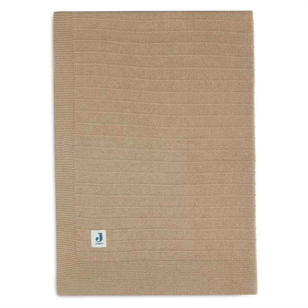 Thumbnail: JOLLEIN - Blanket Cot 100x150cm Pure Knit - Biscuit - GOTS