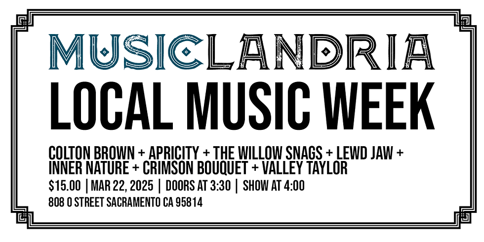 Local Music Week: Colton Brown + Apricity + The Willow Snags + Lewd Jaw + Inner Nature + Crimson Bouquet + Valley Taylor