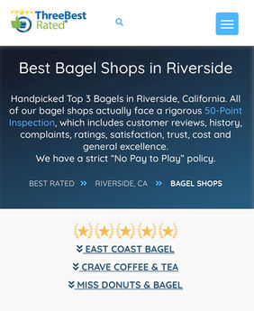 AWARDS & ACCOLADES: 3 Best Bagel Shops in Riverside, California, USA