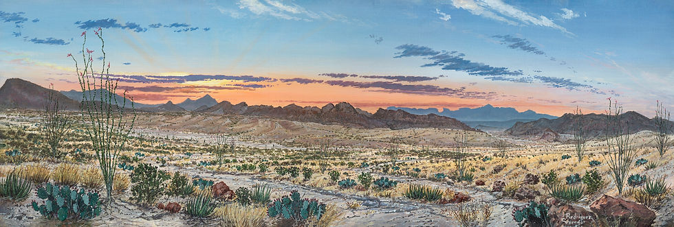 2026 Terlingua Trail Sunrise Acrylic on canvas 12x36