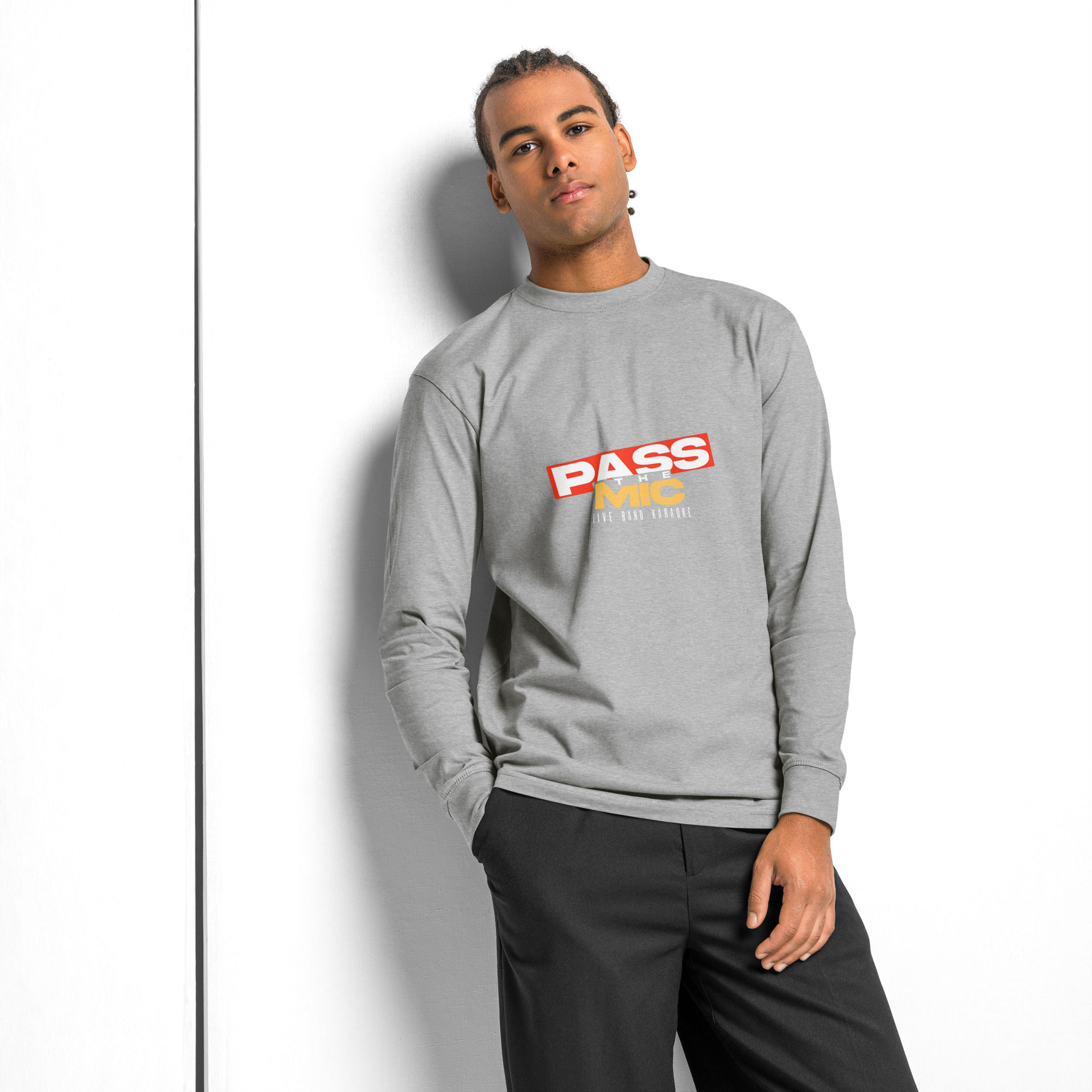 Pass The Mic Men's Heavyweight Long Sleeve Tee