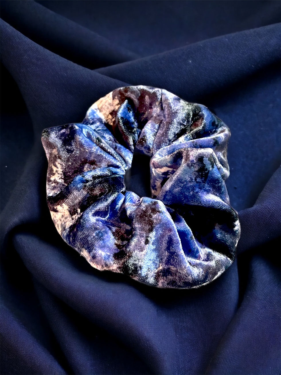 Ink Smudge Marbled Velvet Scrunchie