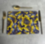 blue and yellow, heat-resistant, durable, dining table placemats