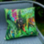 Outdoor Garden Waterproof Cushion- Into The Rainforest | Green Animal Tropical