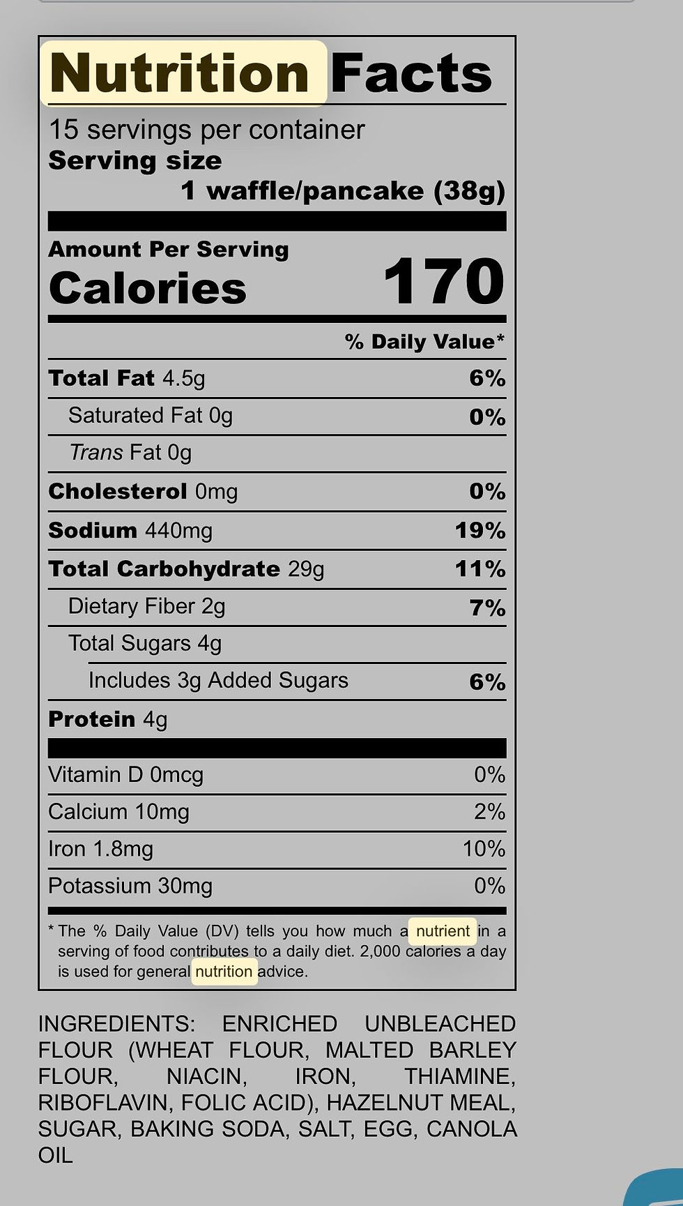 Thumbnail: Hazelnut Pancake & Waffle Mix