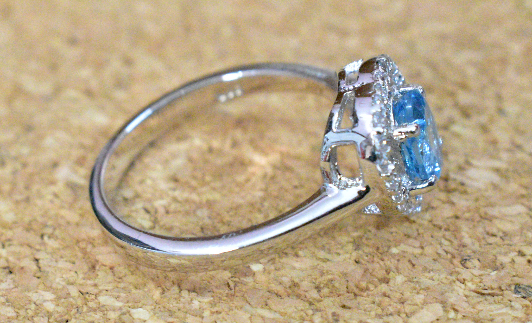 .925 Sterling Silver Blue Topaz Ring