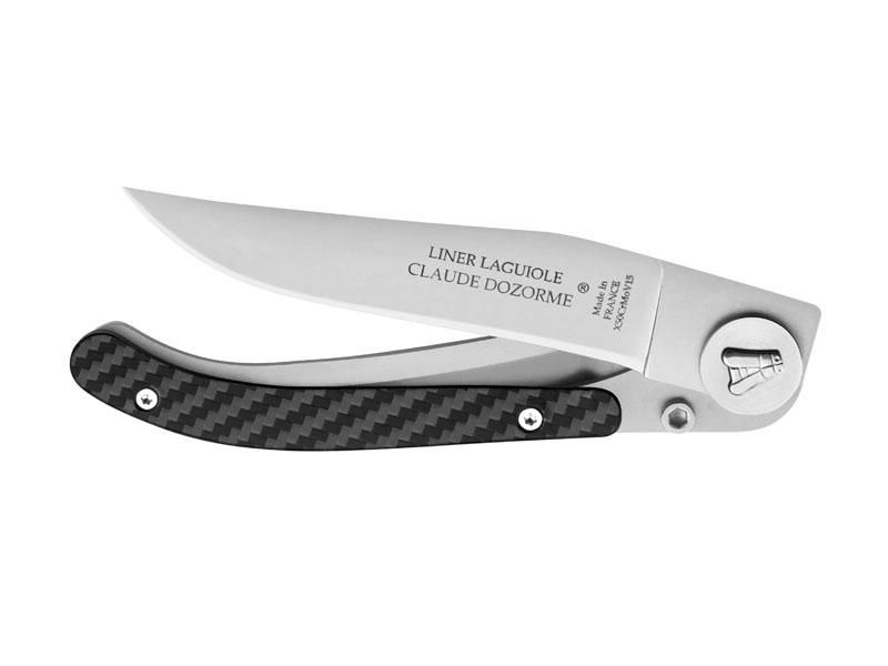 LAGUIOLE DOZORME LINER LOCK FACON CARBONE 11CM INOX