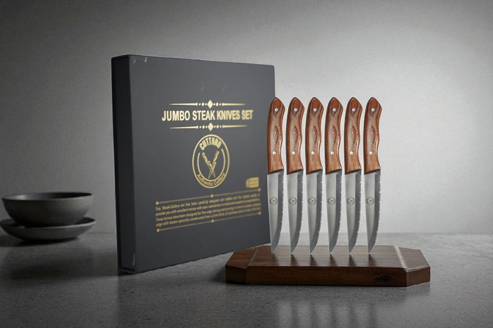 Thumbnail: CUTTHRU Set of 6 Steak Knives Presented in a Luxurious Wooden Case