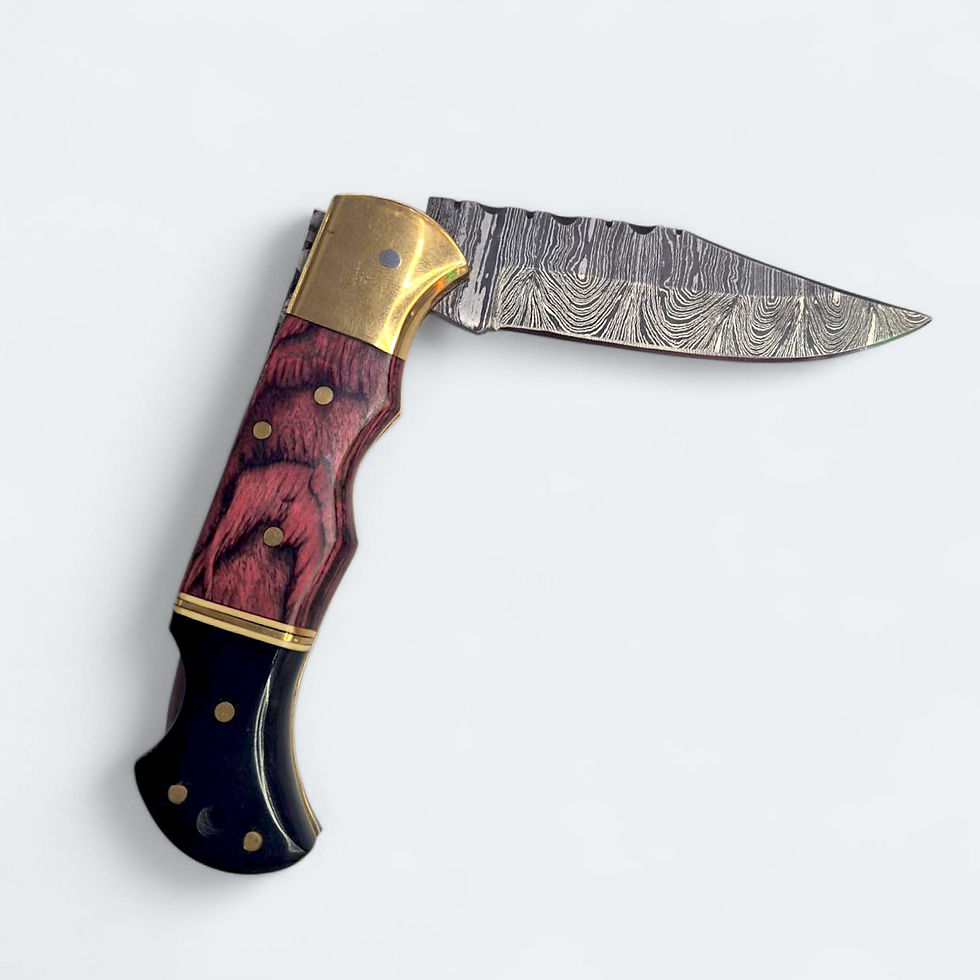 Thumbnail: Handcrafted Damascus Steel Folding Pocket Knife