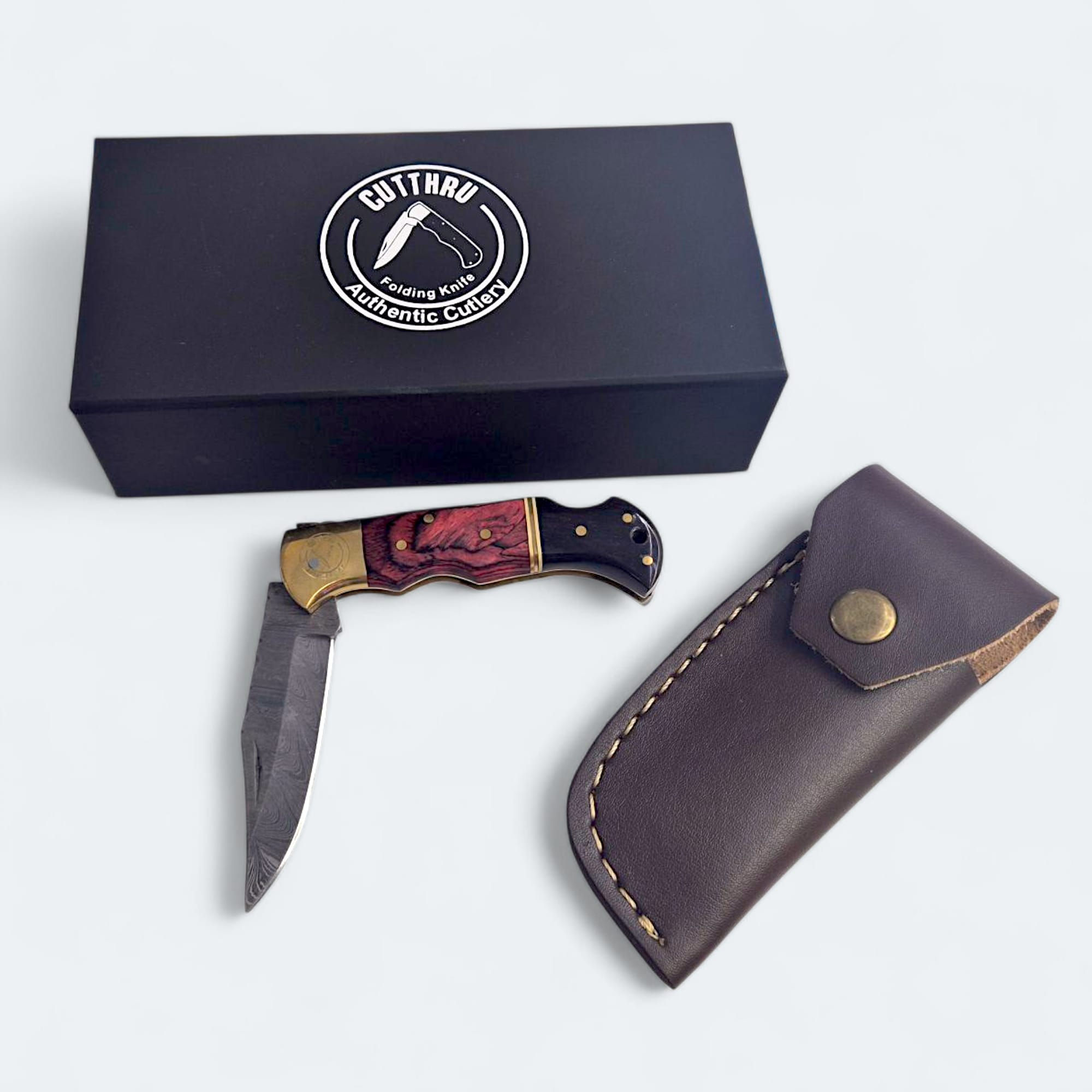 Handcrafted Damascus Steel Folding Pocket Knife