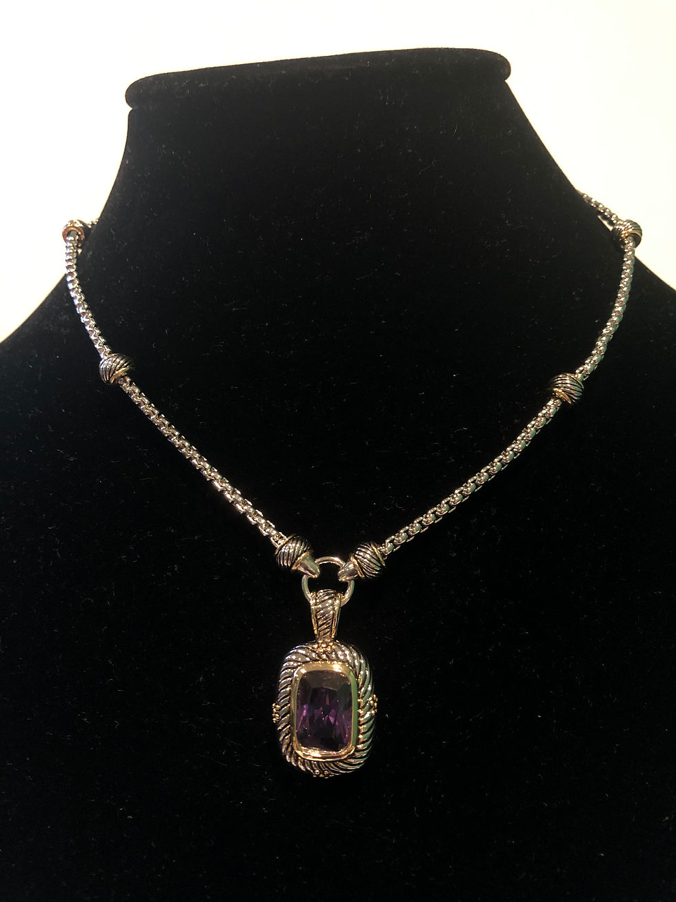 Designer look cubic zircon detachable pendant - PURPLE