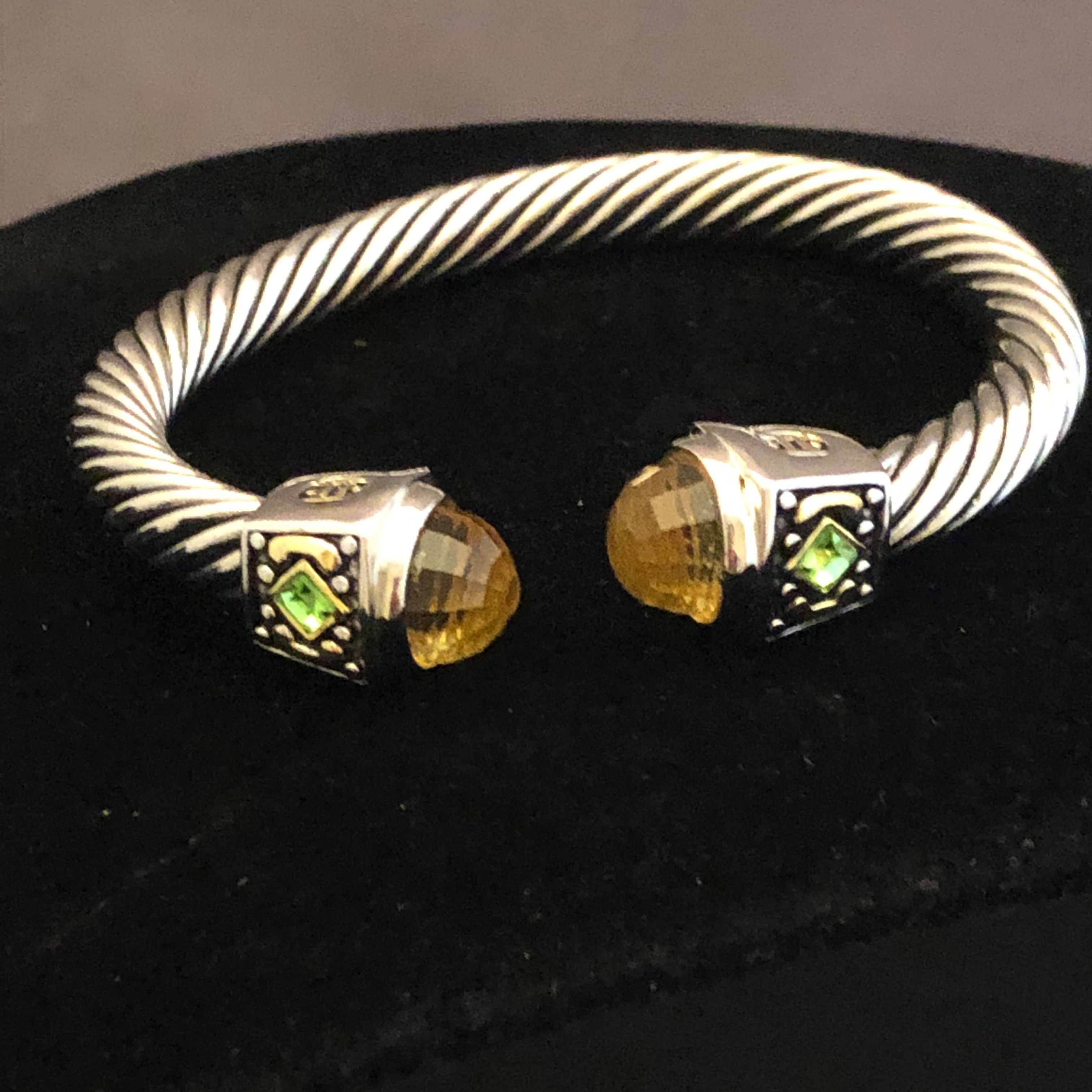 Designer look cable bracelet in cubic zircon