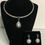 Thumbnail: Freshwater Pearl pendant & earrings with NAVY BLUE Swarovski