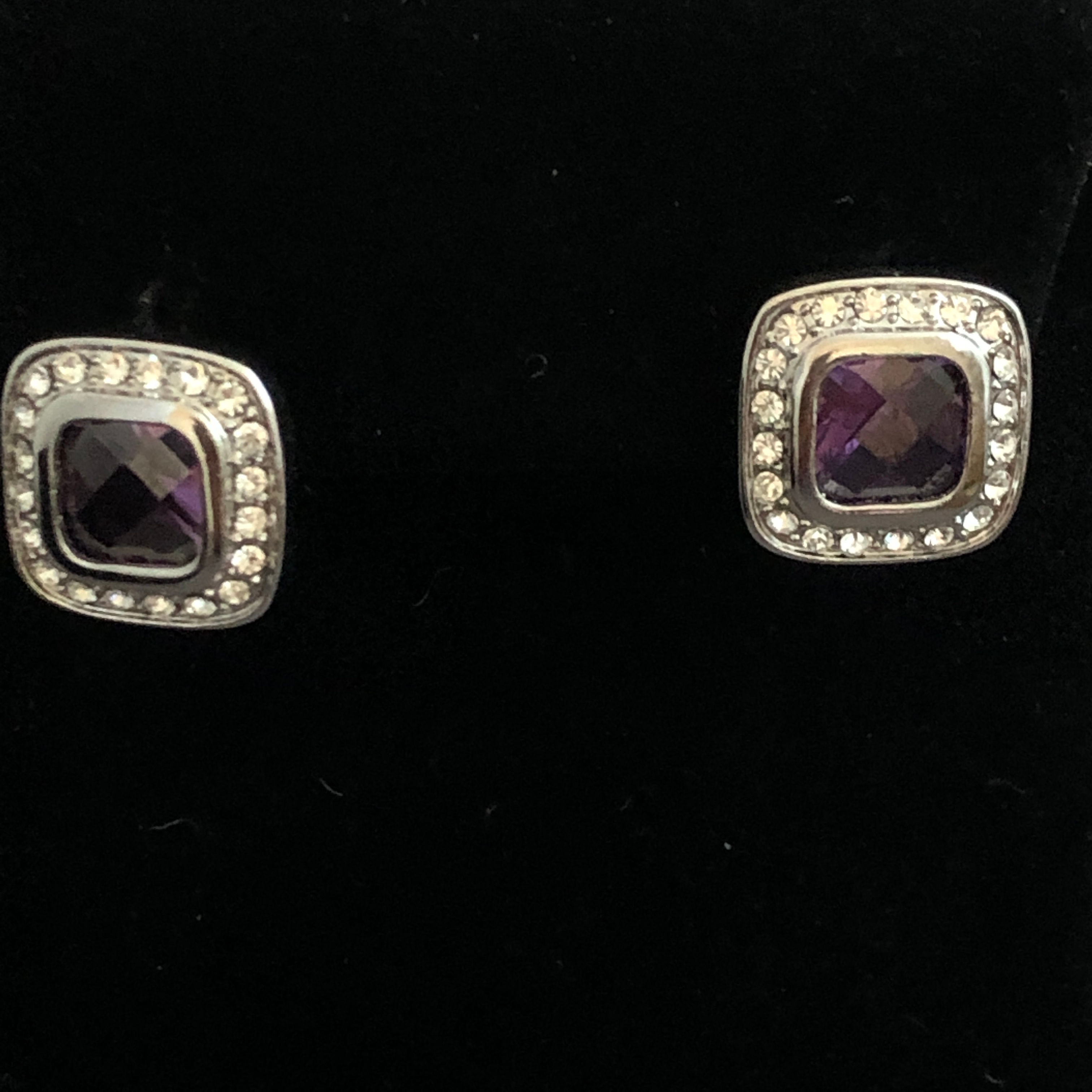 Designer look Square pierced earring in cubic zircon