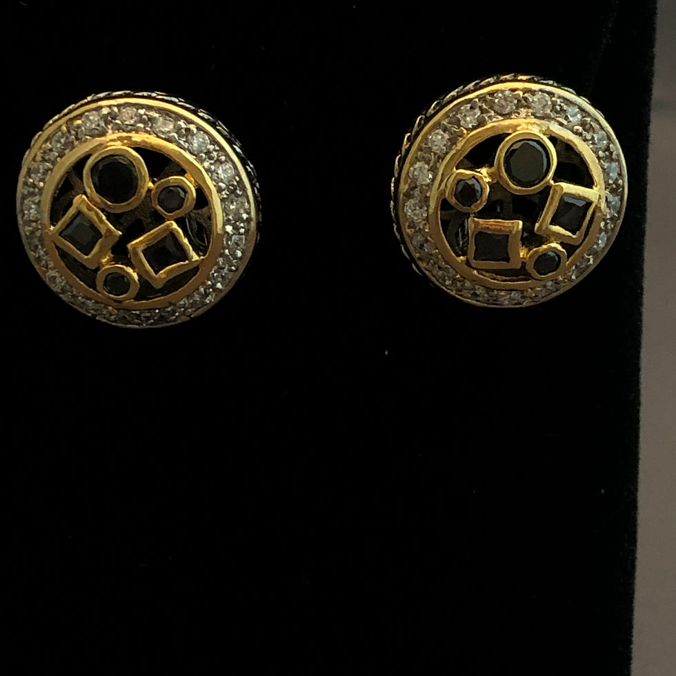 Thumbnail: Designer BLACK Cubic Zircon lever back earrings
