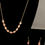 Thumbnail: Rose gold necklace with pink cubic zircon stones & earrings