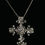 Thumbnail: Large clear Austrian crystal Cross Necklace
