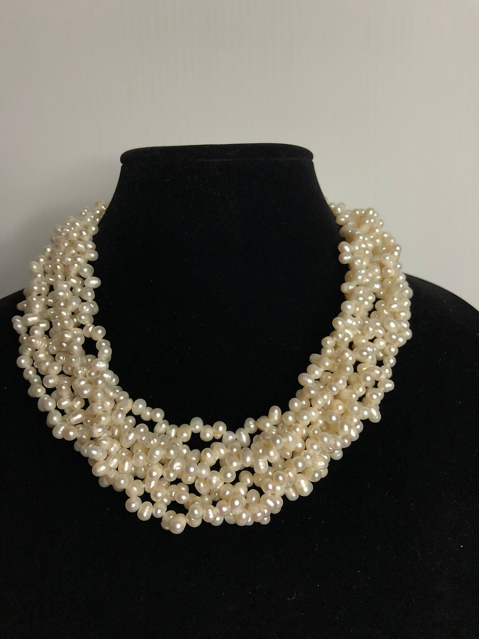 Thumbnail: Designer look 8 strands torsade multi strand FWP set in sterling