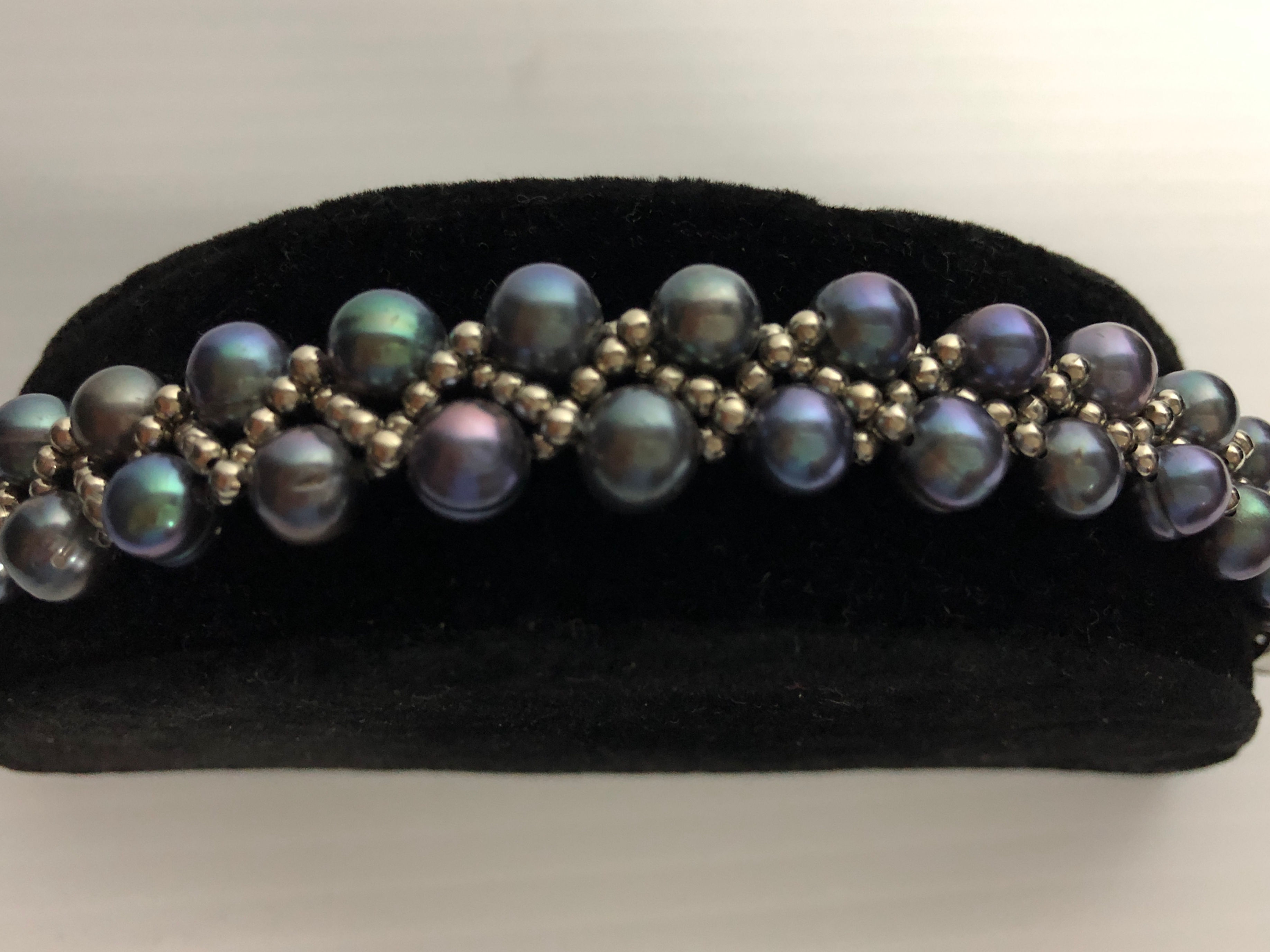 Braided Freshwater Cultured pearl bracelet
