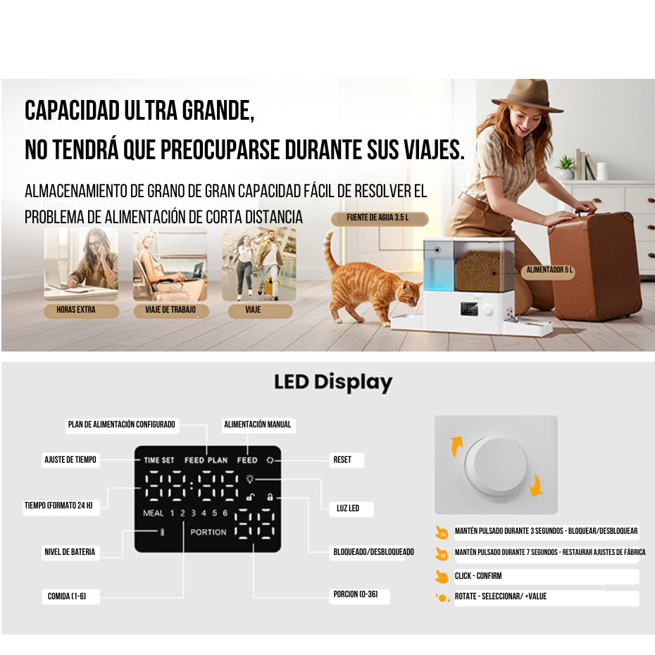 Miniatura: Dispensador inteligente 2 en 1 para Mascotas – Comida + Agua Automática