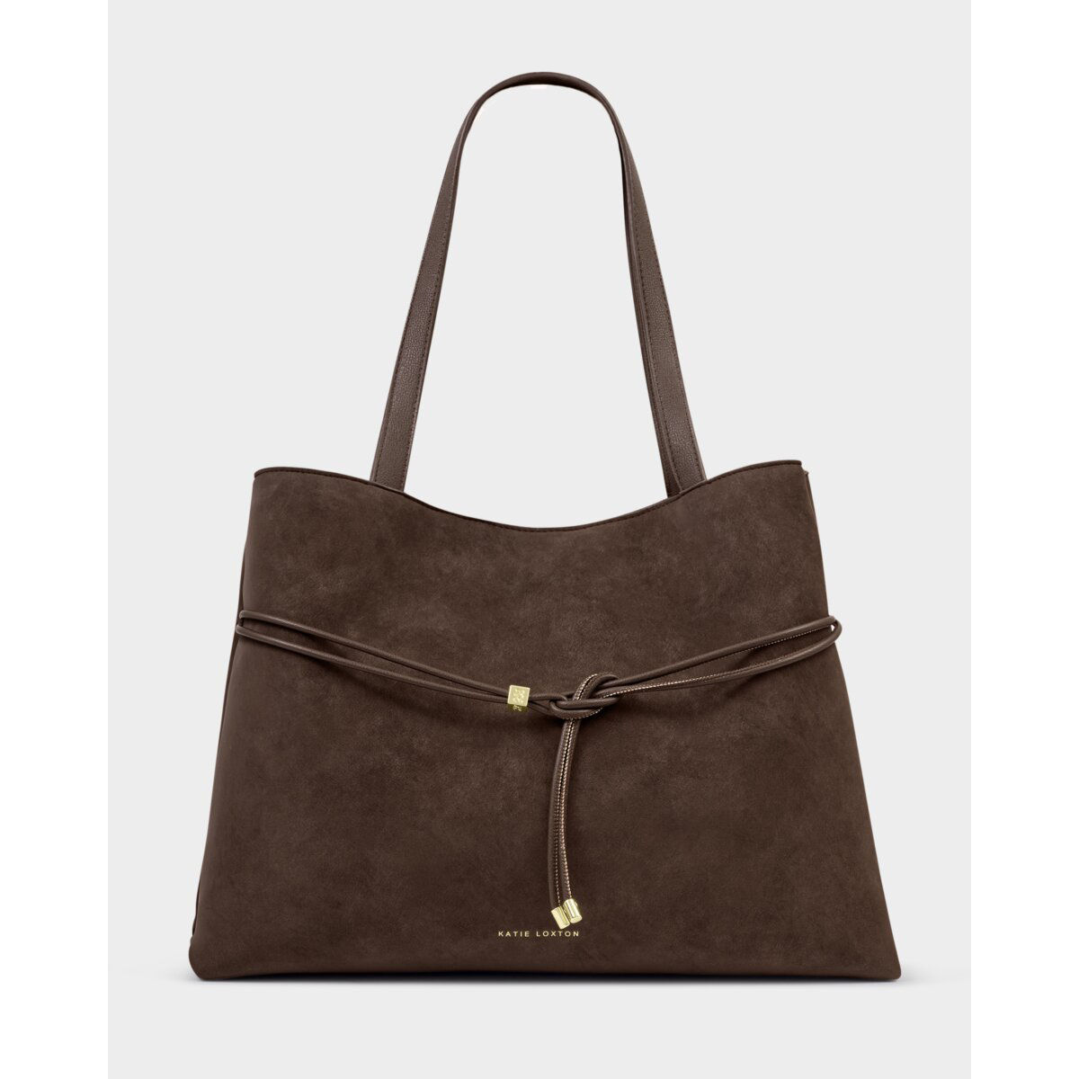 Katie Loxton Lori Suedette Tote Bag in Bitter Chocolate
