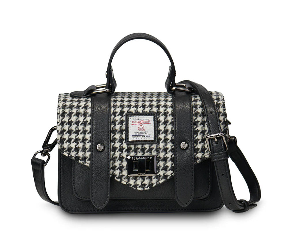 Mini Satchel Bag Dogtooth Tweed 