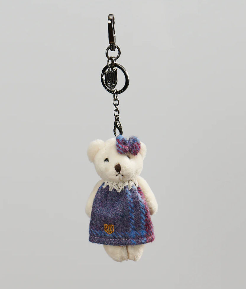 Thumbnail: Harris tweed Teddy bear keyring/ bag charm 
