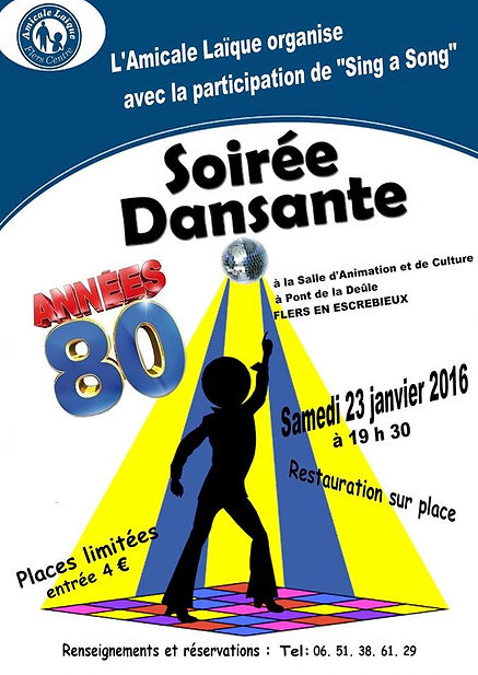 Affiche de la soirée dansante en 2016 à Flers en Escrebieux