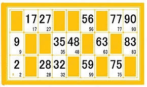 Un carton du jeu "le loto"