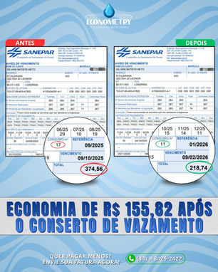 Economia com conserto de vazamento - Gilvani