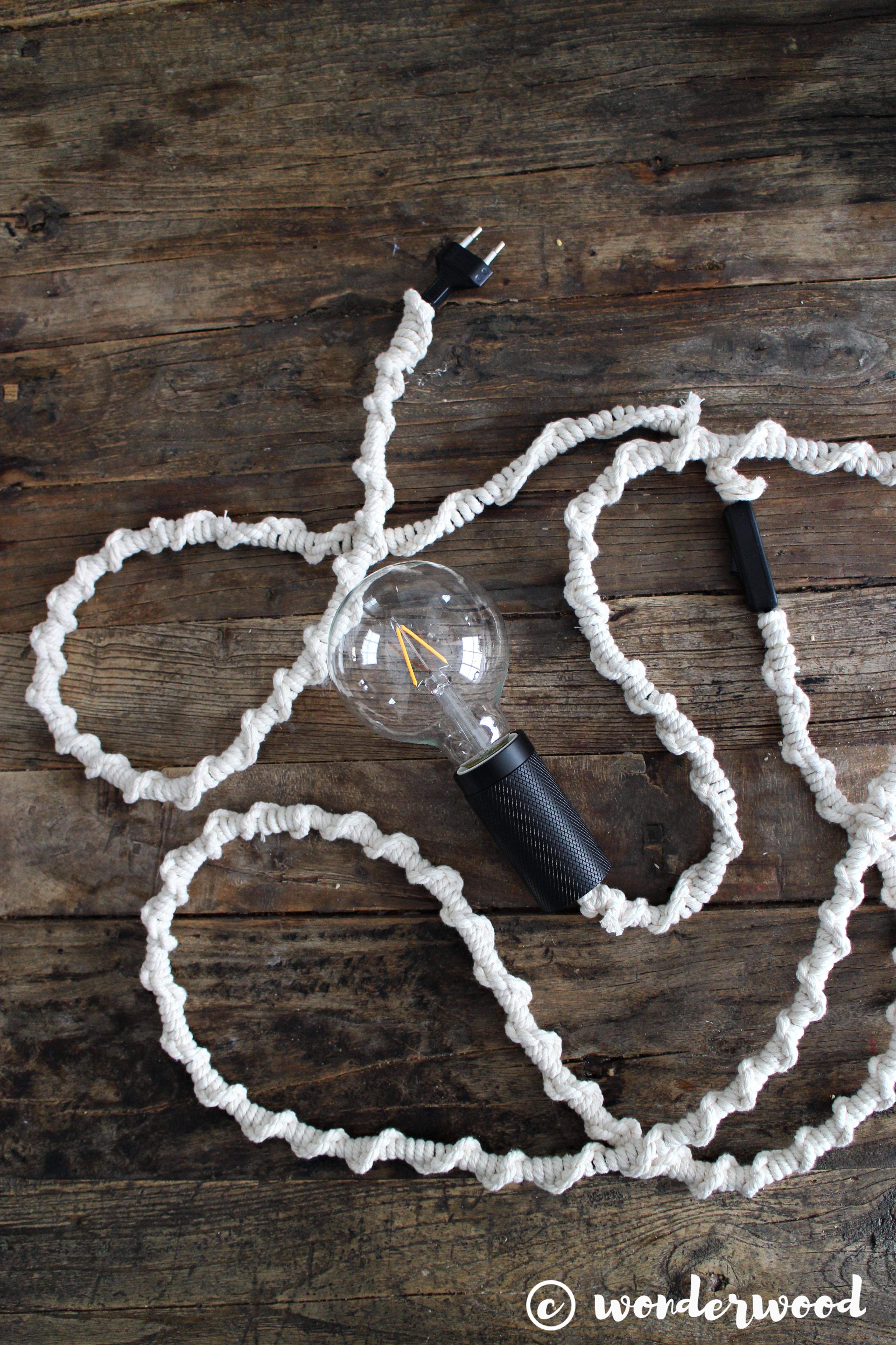 macrame lamp cord