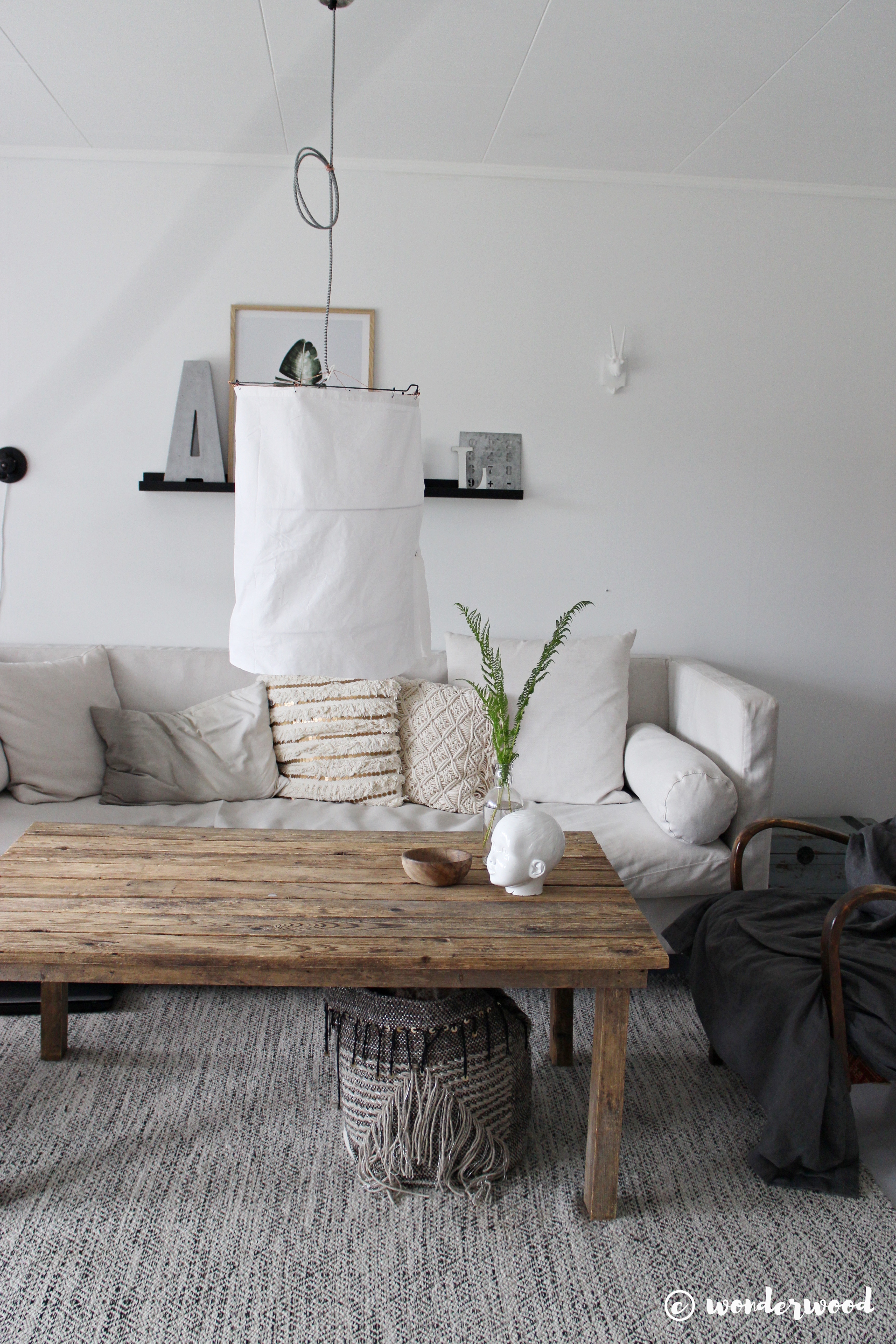 rustic fabric lamp