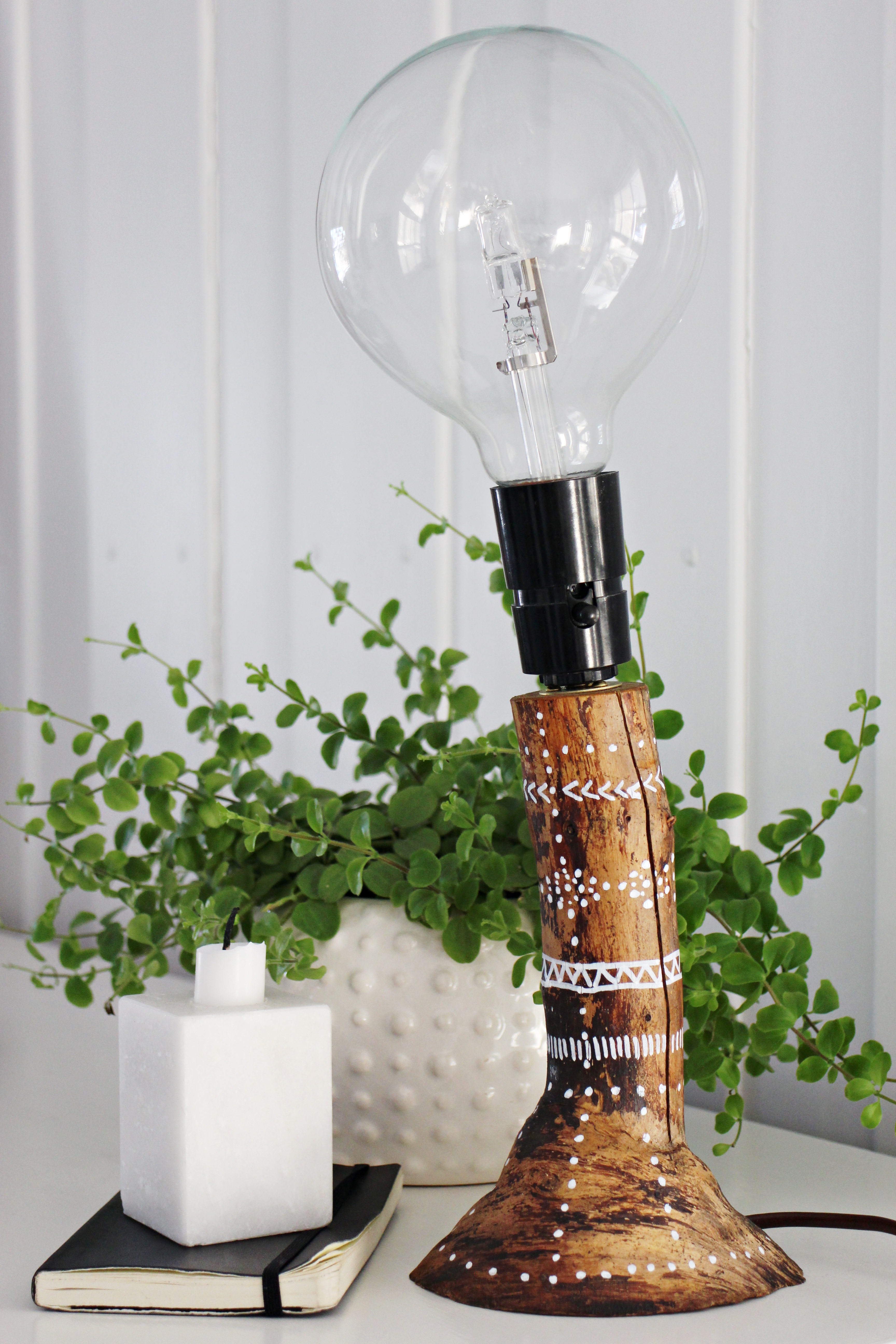 boho lamp makeover