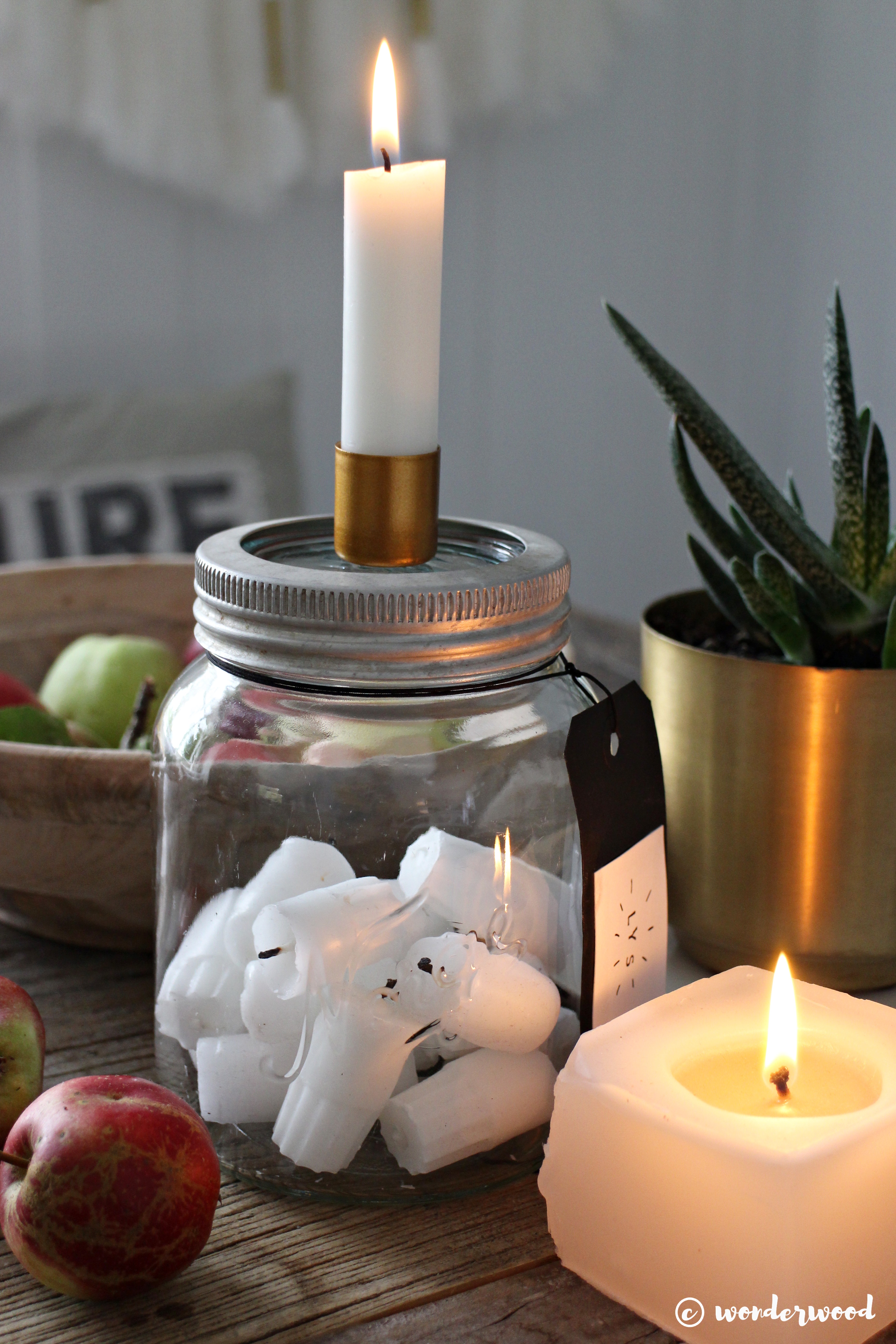 candle in a jar