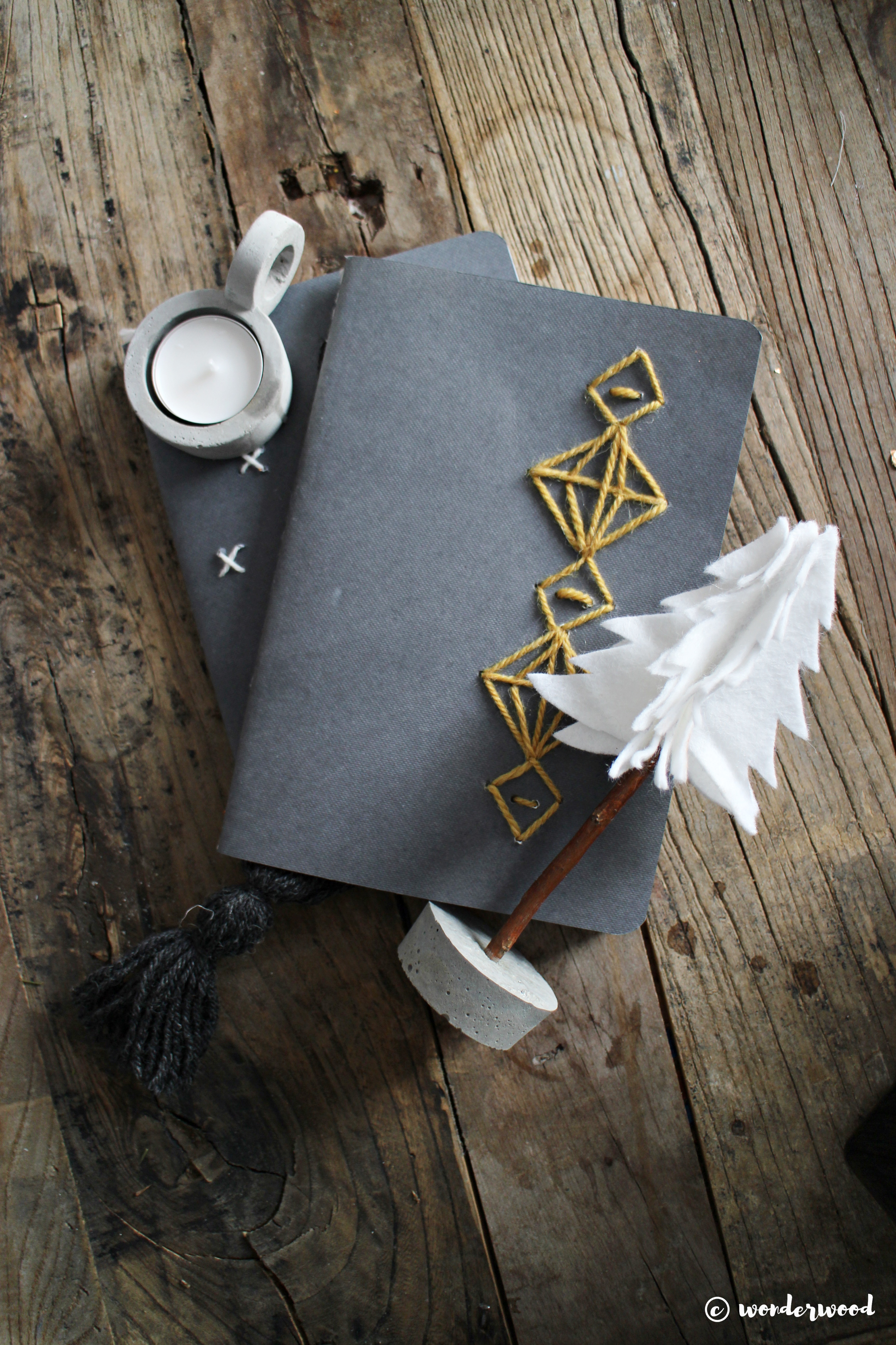 embroidered notebook