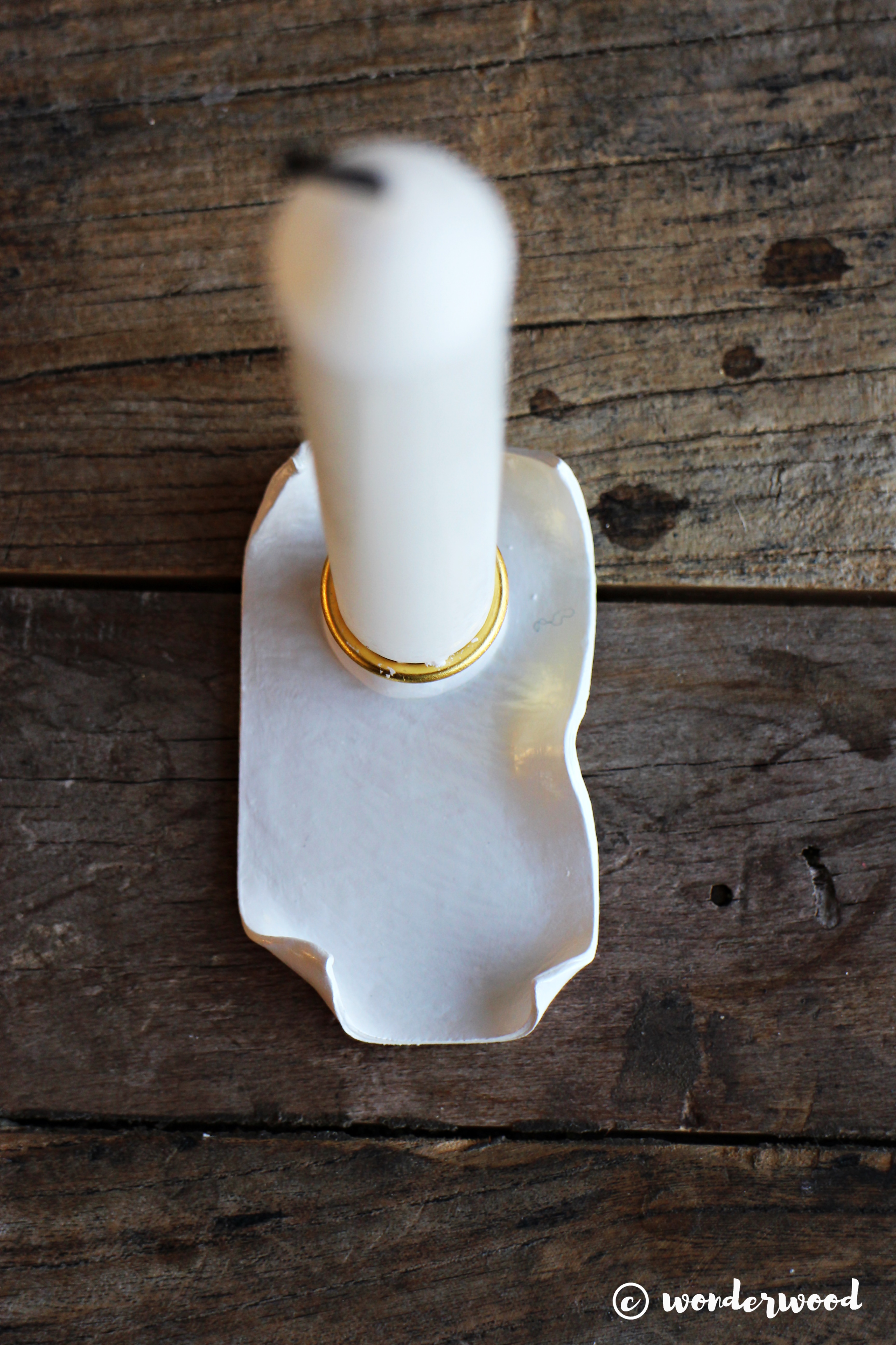 clay candle holder