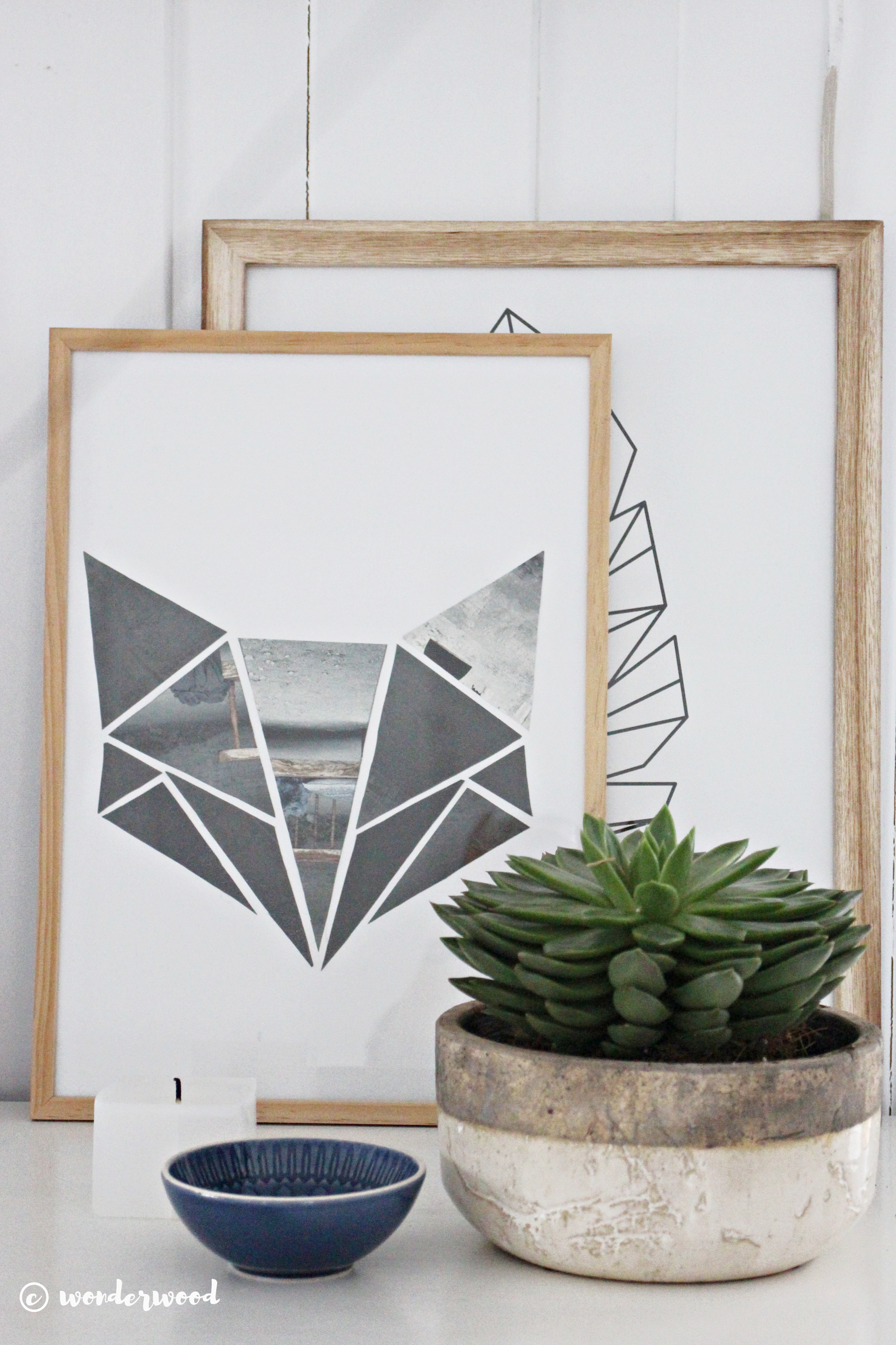 geometric fox poster