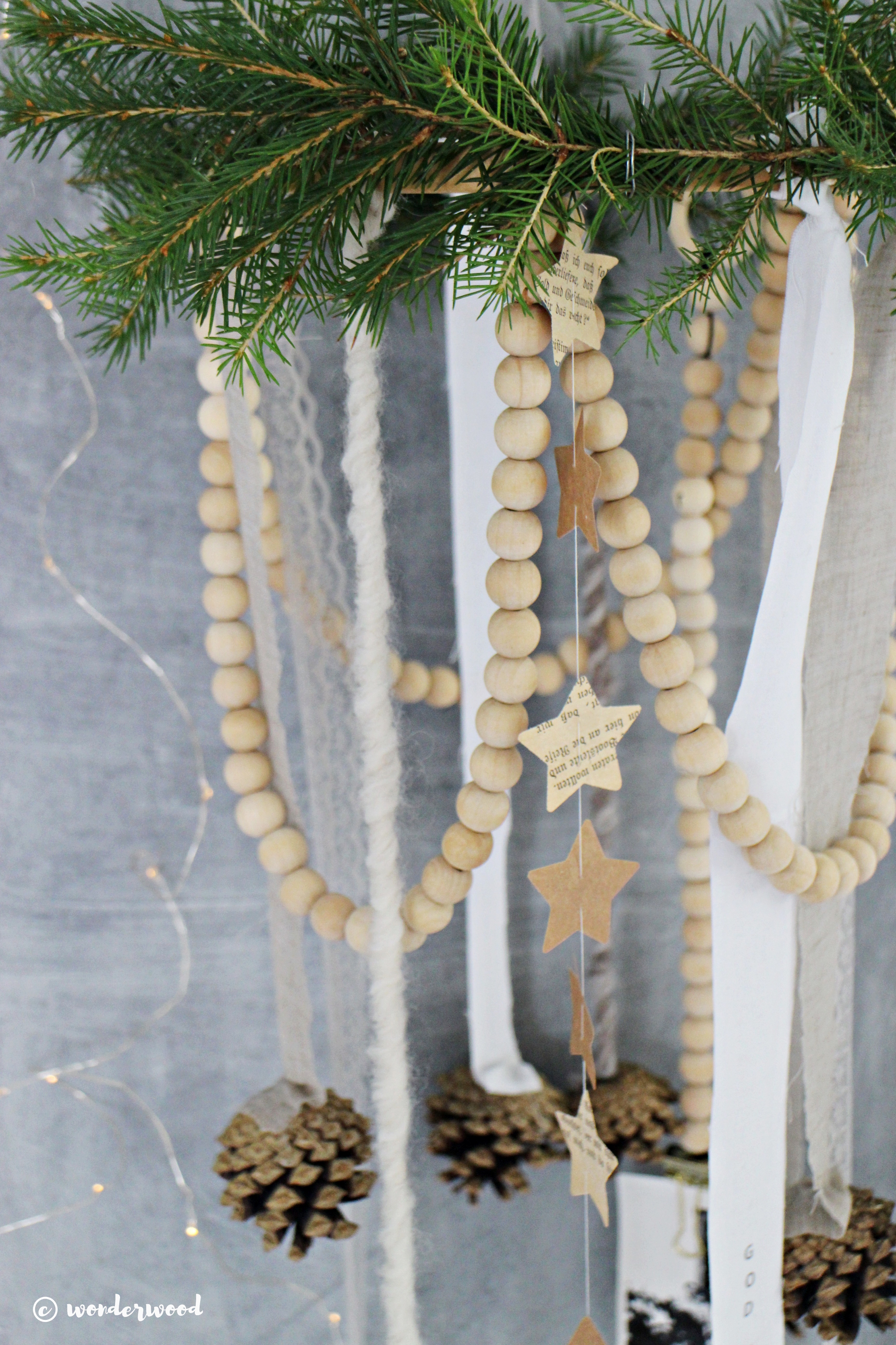 pinecone and beads wreath