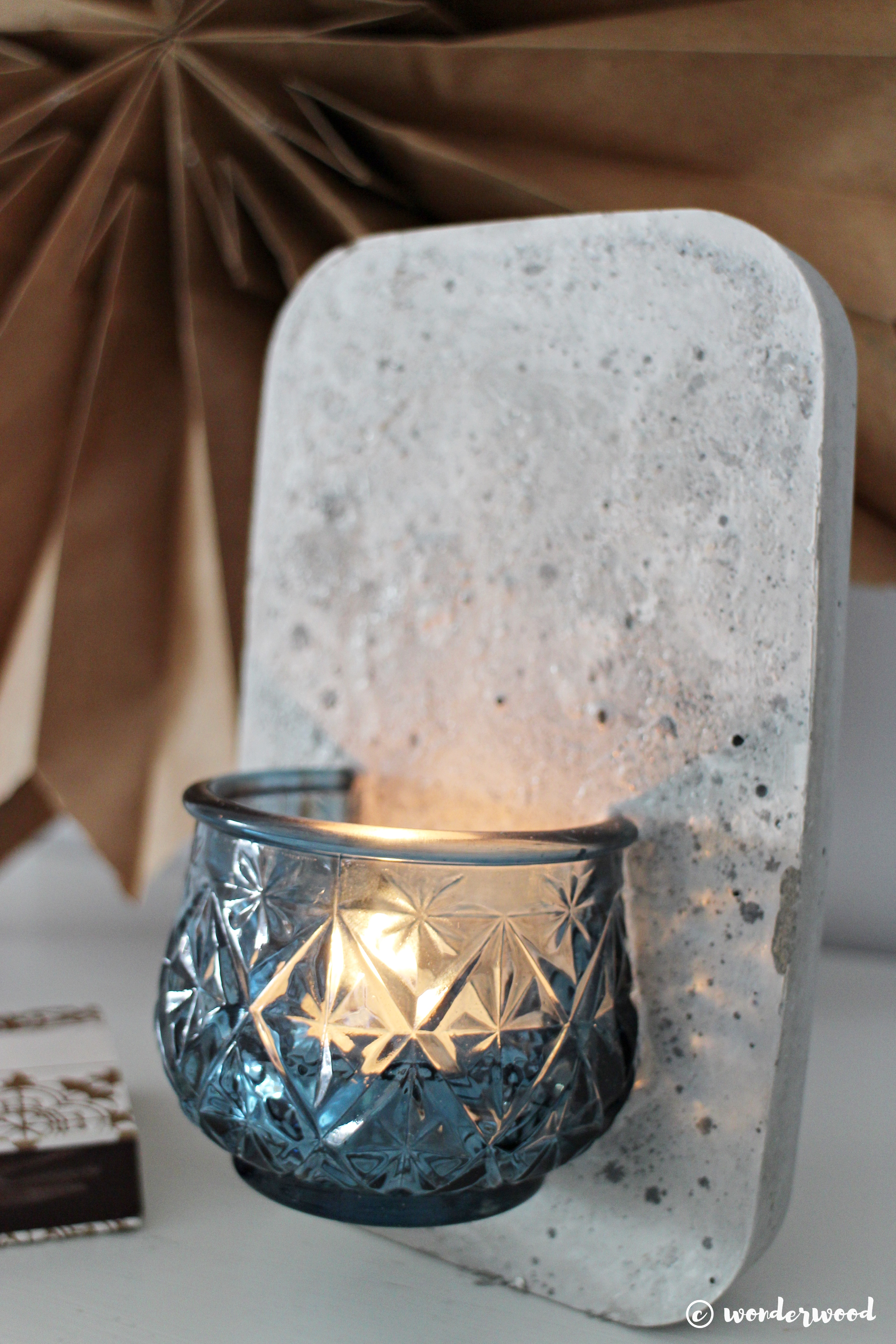 concrete wall candle holder