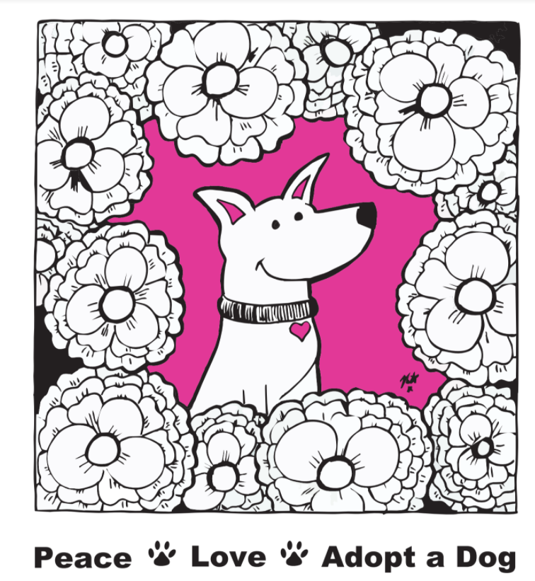 Cleo Dog in Flowers sticker