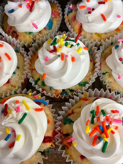 Ms. B's Confetti Cupcakes with rainbow sprinkles