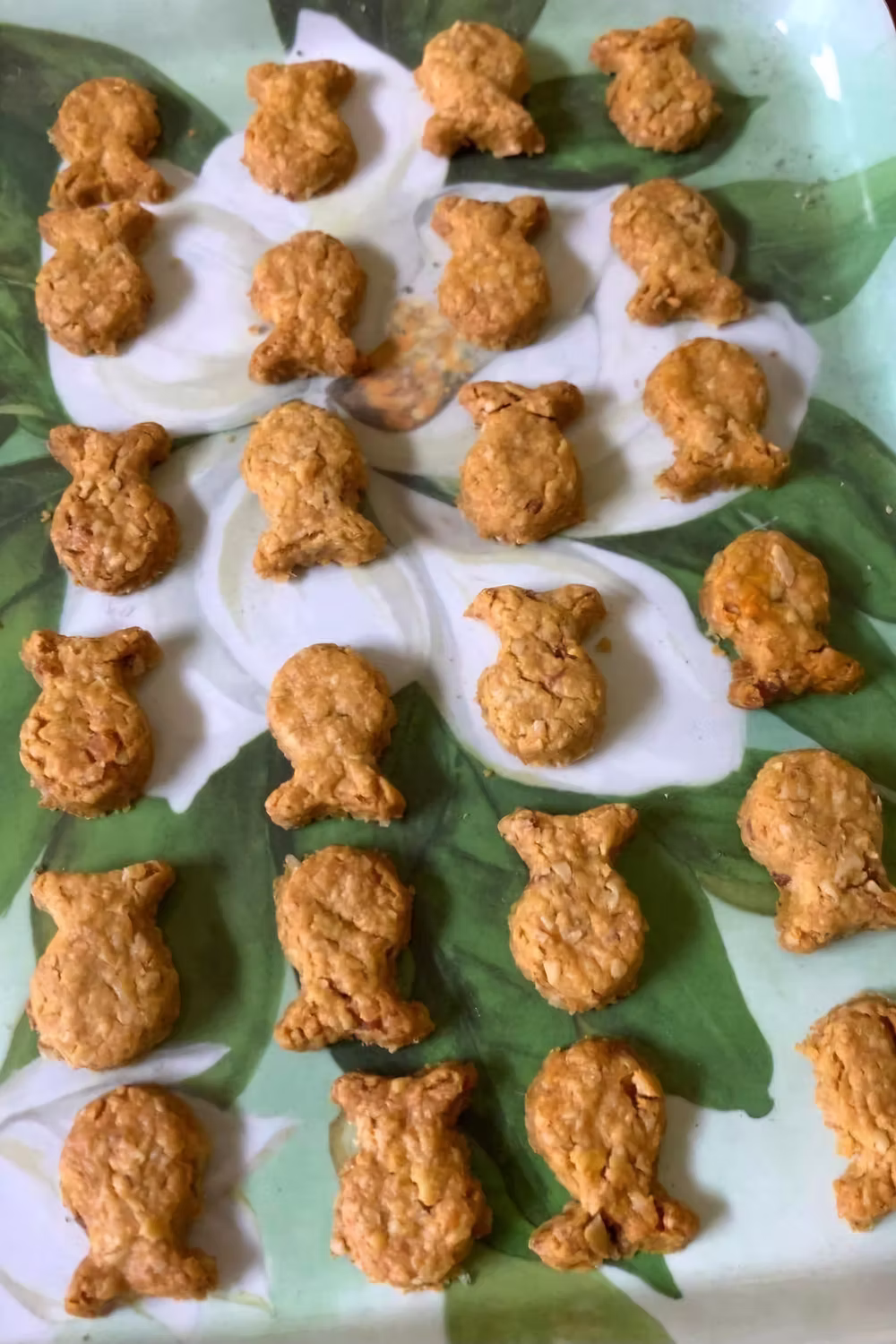 Golden Pawfish fish shaped dog treats